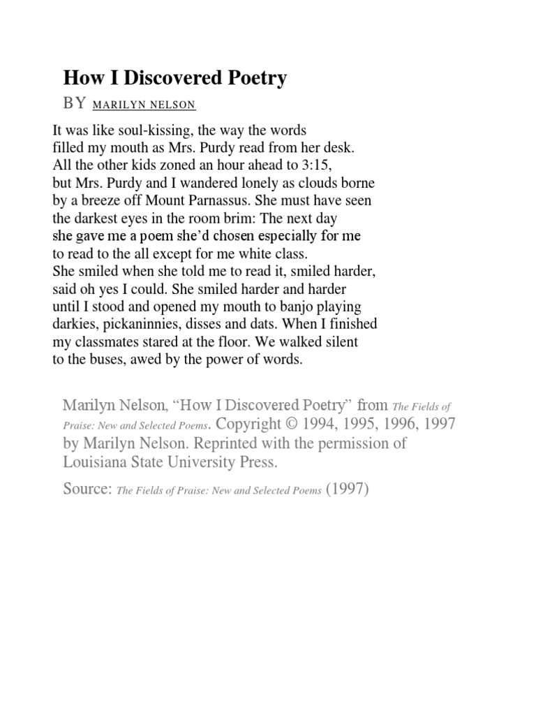 How I Discovered Poetry | PDF