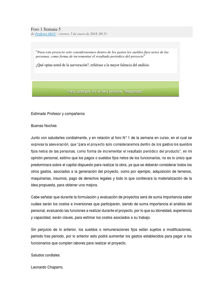 Foro 1 Semana 5 | PDF | Crecimiento personal y profesional | Negocios