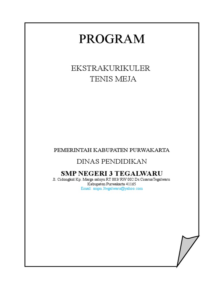 Program Eskul Tenis Meja