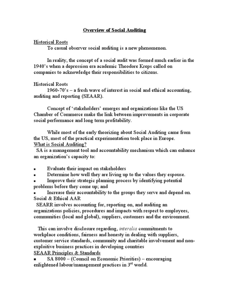 Social Audit | PDF | Audit | Economies