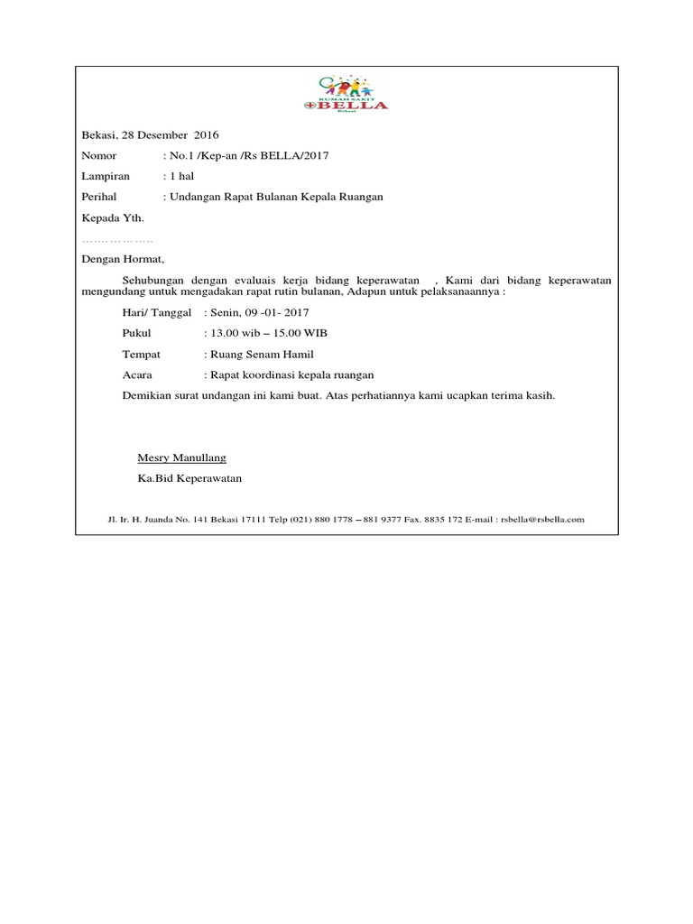 9600 Contoh Undangan Rapat Ruangan Terbaru