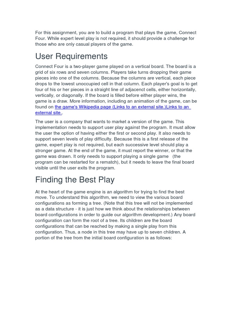 Connect Four Game Development Guide | PDF | Method (Computer ...
