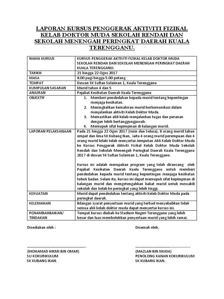 Laporan Kelab Doktor Muda 2017