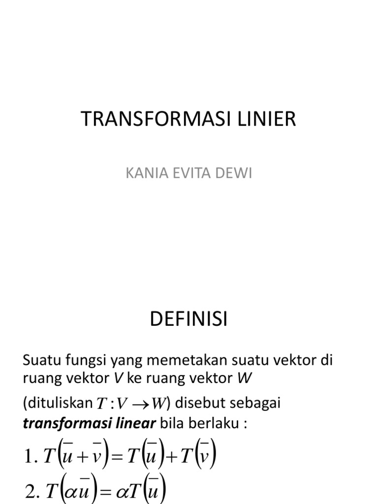 Transformasi Linear dan Matriks | PDF