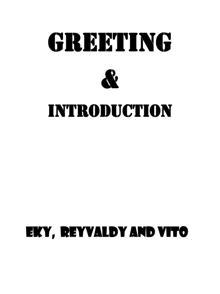 Friendly Introductions and Greetings | PDF