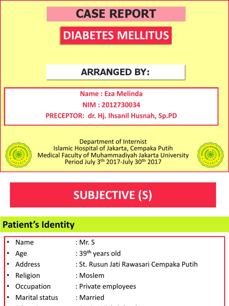 Case Report Diabetes Mellitus PDF Diabetes Mellitus Epidemiology