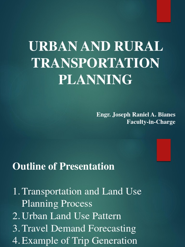 Urban Planning and Transpo Lecture | PDF | Urban Planning | Transport