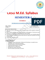 Crsu M.ed - Syllabus