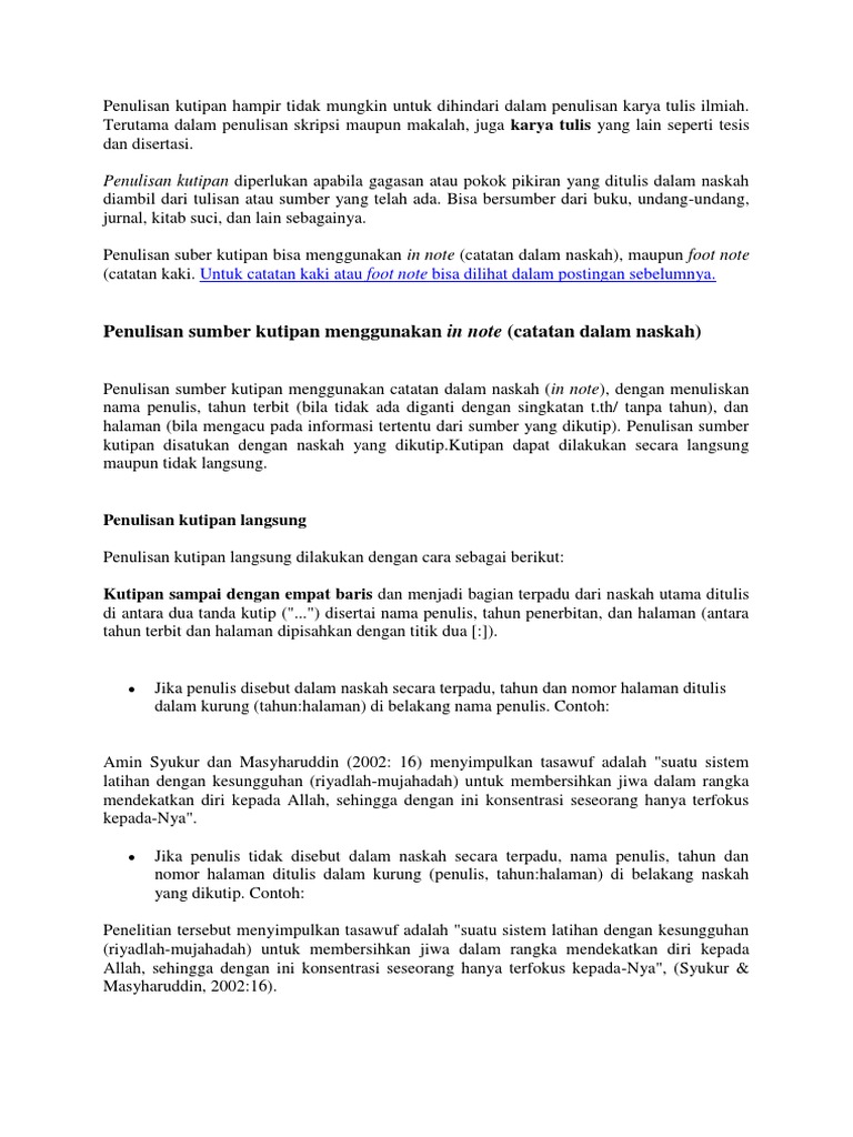 Penulisan Kutipan