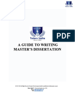A Guide To Writing Your Masters Dissertation
