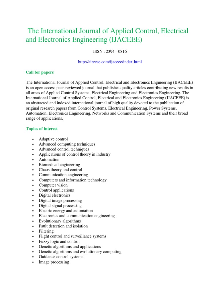IJACEEE PDF Control Theory Electrical Engineering