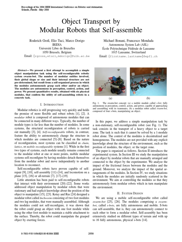 Modular Robots Carrying Load | PDF | Modularity | Robot