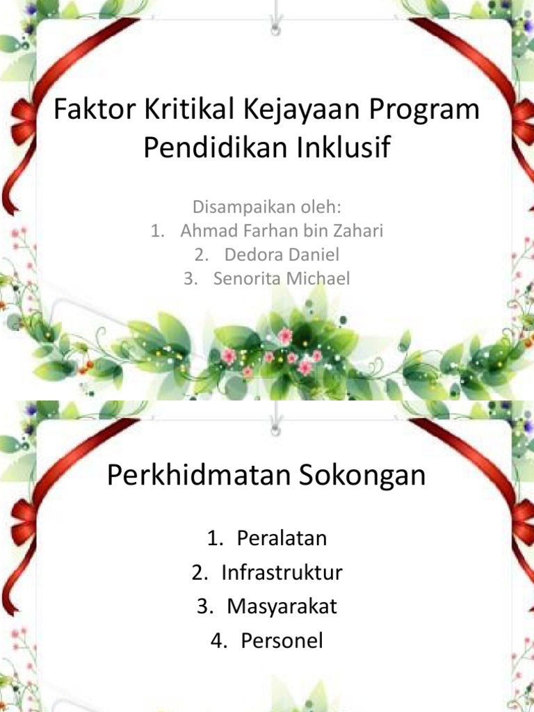 Faktor Kritikal Kejayaan Program Pendidikan Inklusif