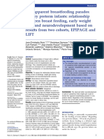 The Apparent Breastfeeding Paradox in Very Preterm Infants: Relationship Between Breast Feeding, Early Weight Gain and Neurodevelopment Based On Results From Two Cohorts, EPIPAGE and Lift