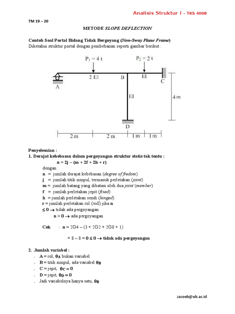 Contoh Soal Metode Slope Deflection | PDF