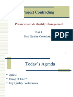Project Contracting Key Quality Contributors