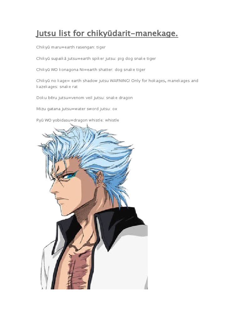 Earth and Water Jutsu List | PDF