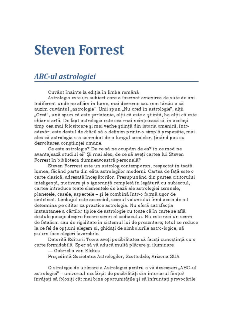 Steven Forrest - Abc-Ul Astrologiei 05 % | PDF