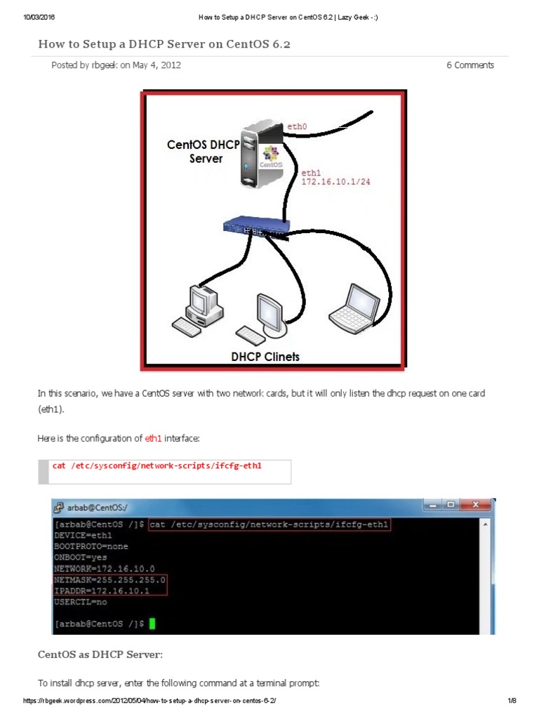 Setup a DHCP Server on CentOS | PDF | System Software | Internet Protocols