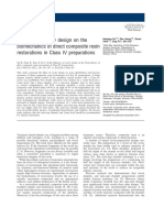 Influence of Cavity Design On The Biomechanics of Direct Composite Resin Restorations in Class IV Preparations