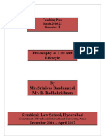 Teaching Plan - Philoshophy of Life and Life Style 2016-17 (2)