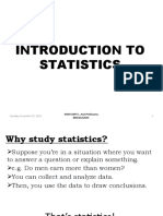 Introduction To Statistics: Tuesday, December 07, 2021 1