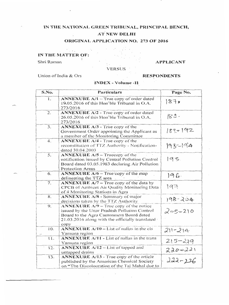 Shri Raman OA Annexures Scan | PDF | Air Pollution | Human