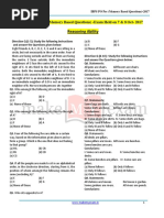 Reasoning Memory Based Questions for IBPS PO Pre 2017(1)