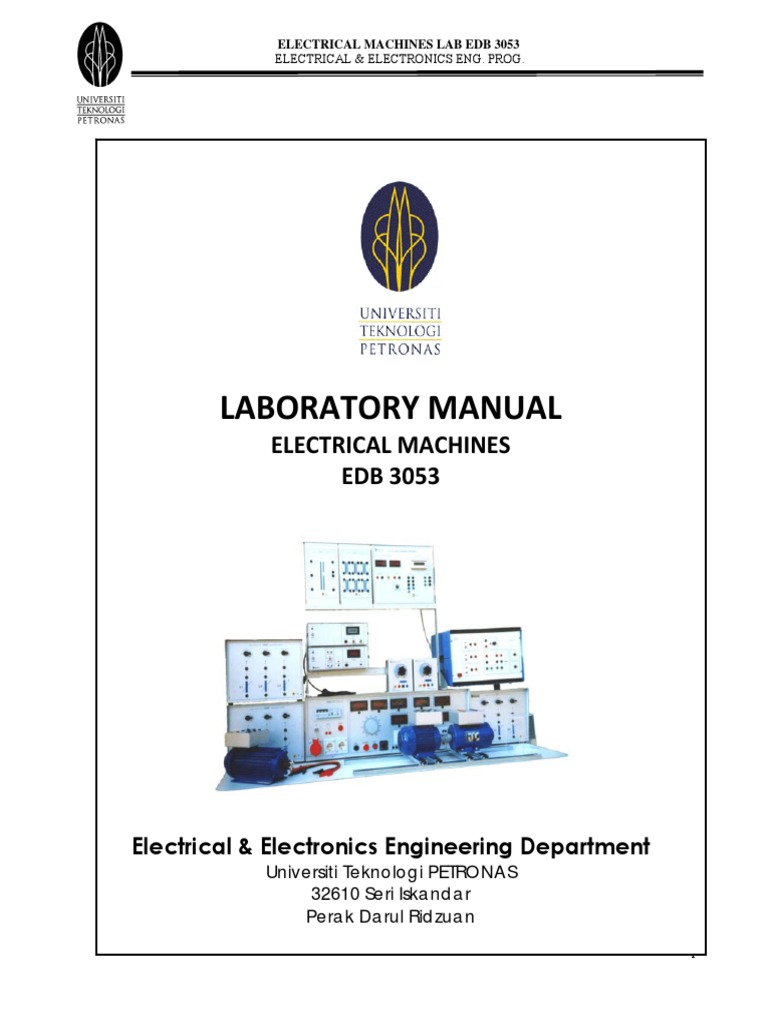 Electrical Machines Lab Manual Jan 2018 Electric Motor Power Supply