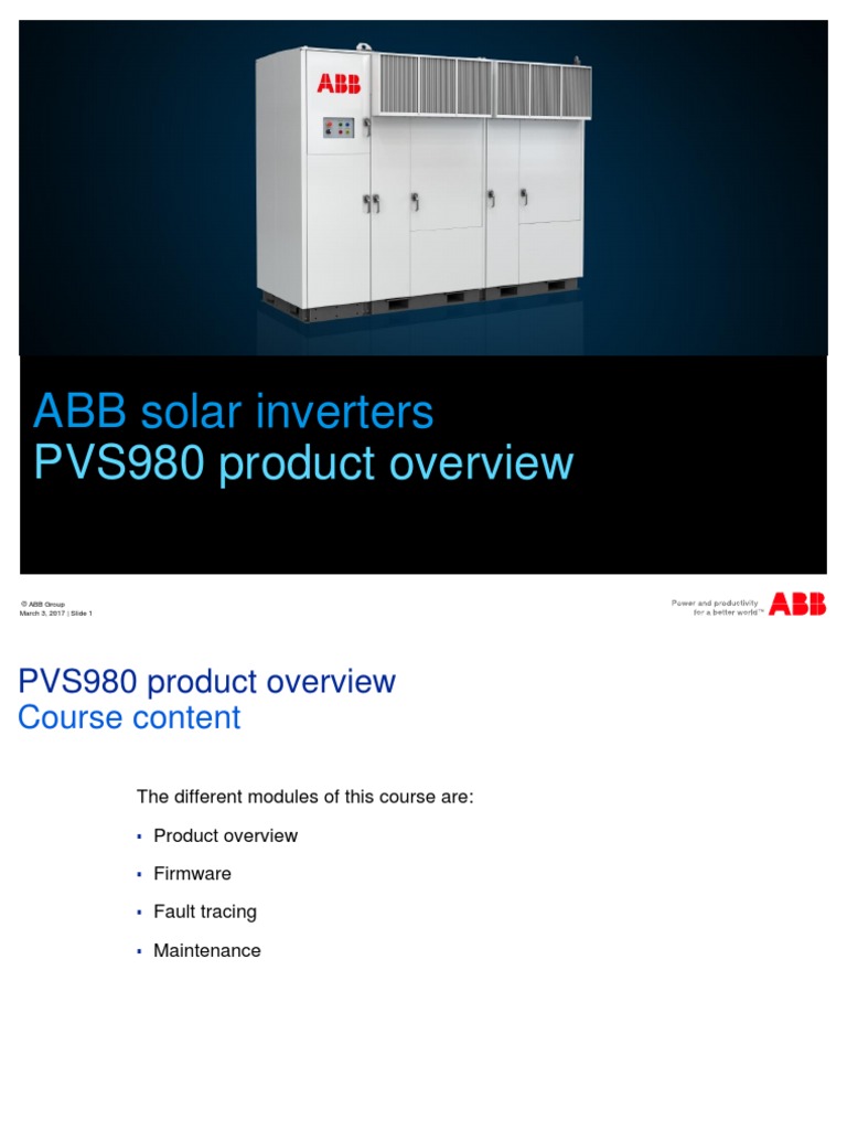 PVS980 Product Overview | PDF | Photovoltaics | Power Inverter