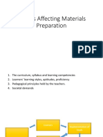 Factors Affecting Materials Preparation