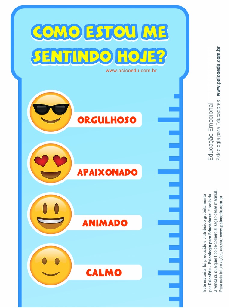 Emocionometro Emoji Emoções Psicoedu | PDF, image size:768x1024