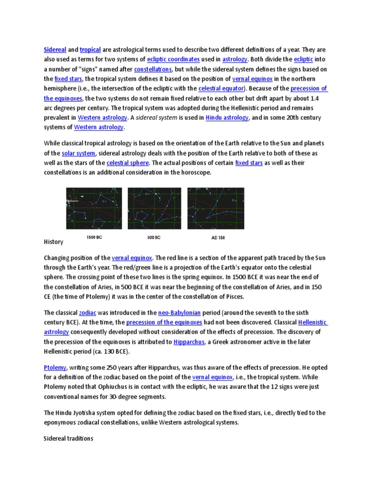 Tropical Vs Sidereal Zodiac Advance Download Free PDF Zodiac