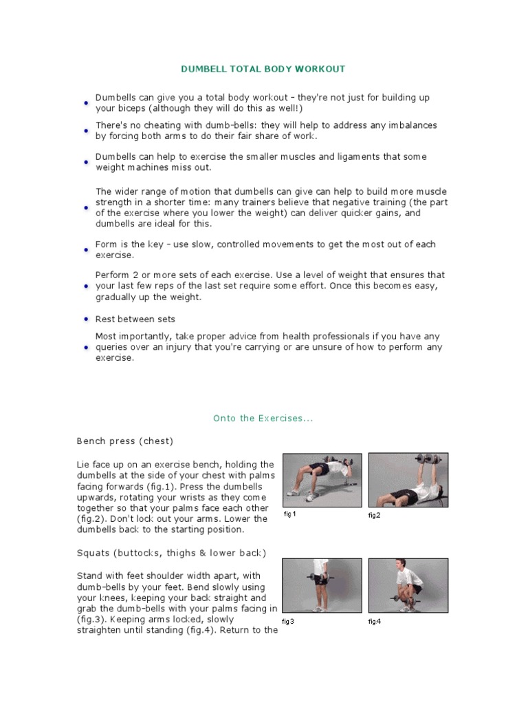 Total Body Dumbbell Workout Guide | PDF | Musculoskeletal System ...