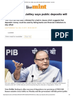 FRDI Bill - Arun Jaitley Says Public Deposits Will Be Protected - Livemint