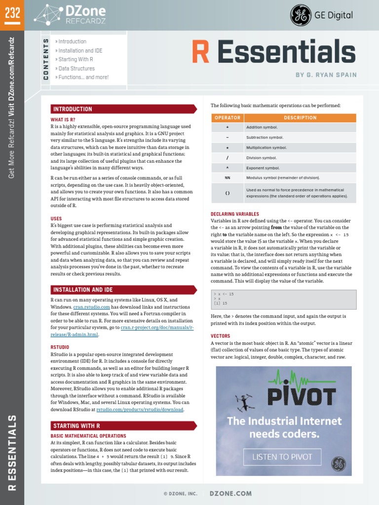 Dzone Refcardz Ressentials PDF | PDF | Array Data Structure | R ...