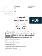 LLB Degree LU3072 Islamic Law: The City Law School Department of Law