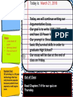 Out of Class: Read Chapters 7-9 For Our Quiz On Thursday.: Identify The Course Goals and Their Significance To You