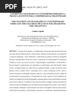 COPATTI, C. Artigo UNB. Ensino Para Despertar a Criatividade. 2017