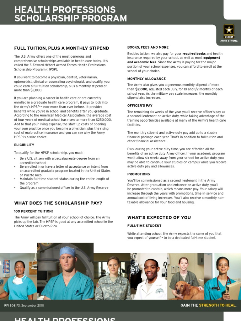 Health Professions Scholarship Program Fact Sheet PDF