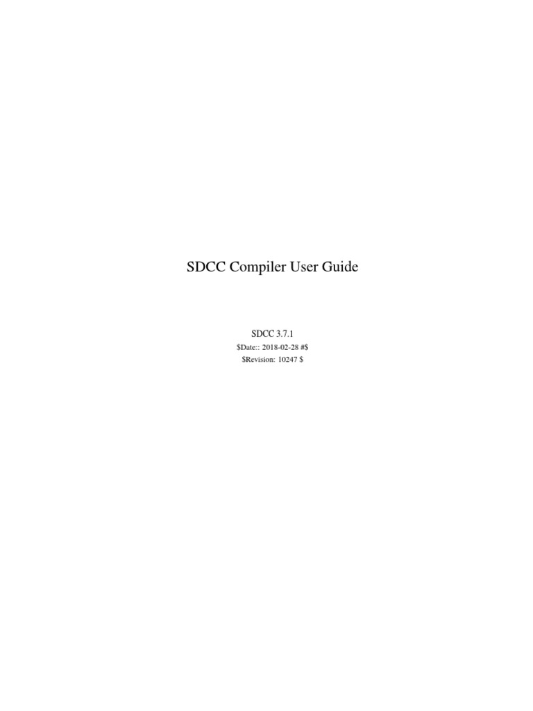 SDCC Compiler Guide | PDF | Software Development | Computer Engineering