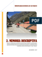 Memoria Descriptiva: Municipalidad Distrital de San Marcos