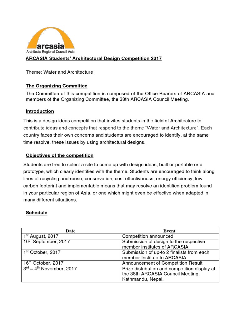 ARCASIA 2017 Student Design Competition | PDF | Business
