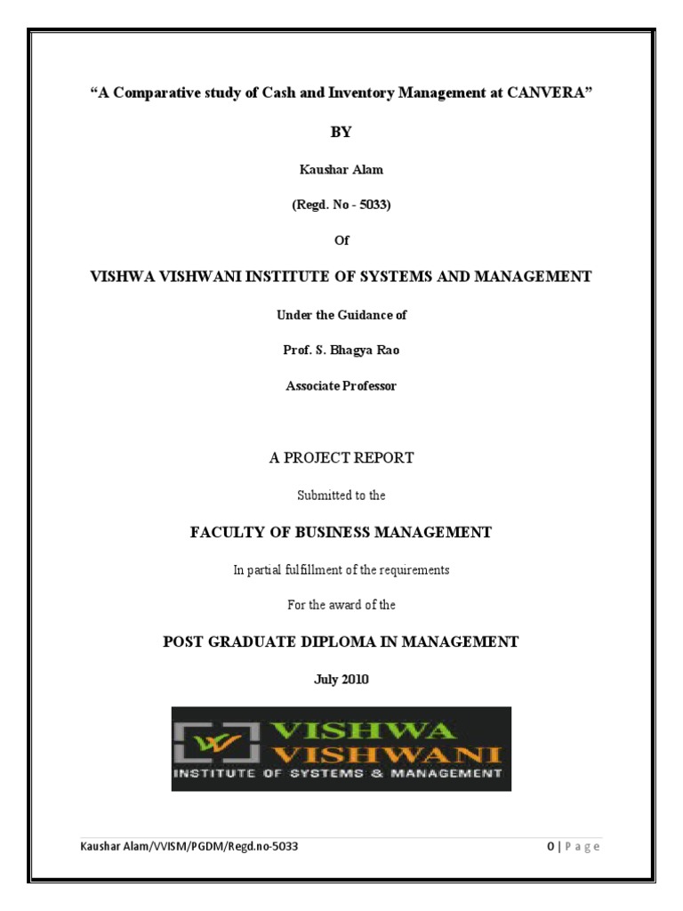 Comparative Study of Cash & Inventory Management | PDF | Working ...