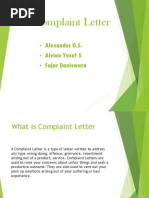 Complaint Letter