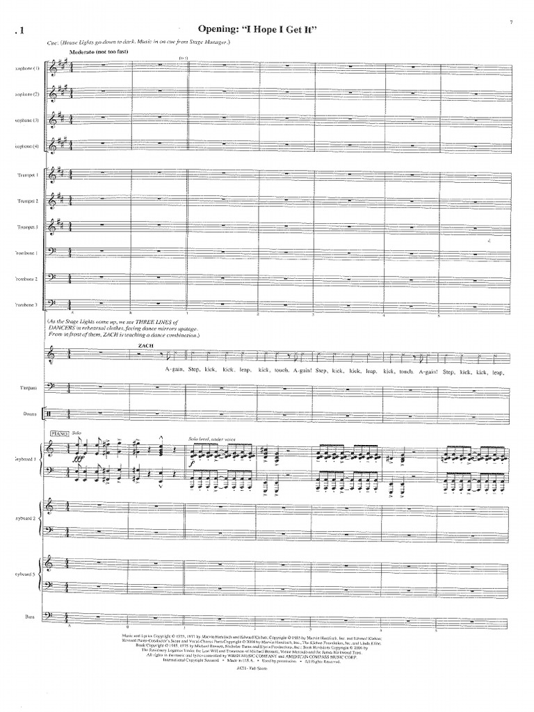 A Chorus Line I Hope I Get It PDF