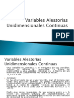 Variables Aleatorias Unidimensionales Continuas