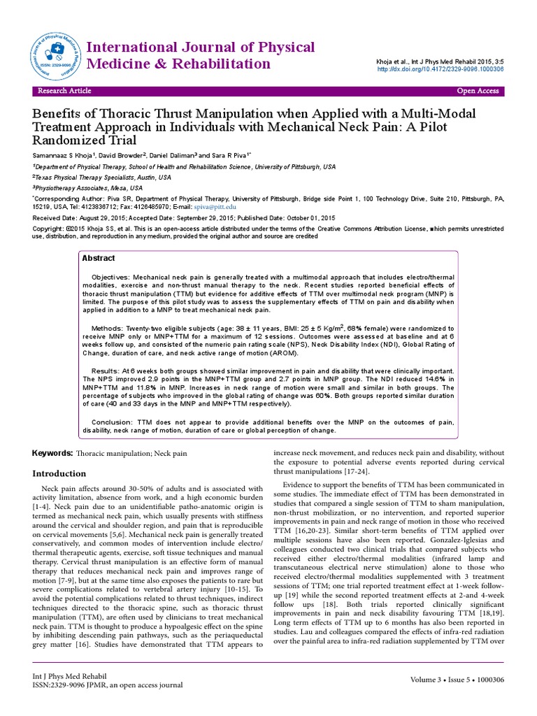International Journal of Physical Medicine & Rehabilitation