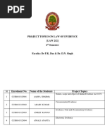 Project Topics On Law of Evidence