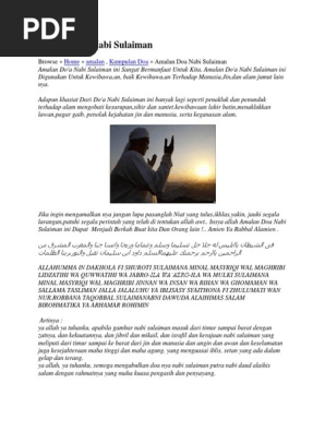Amalan Doa Nabi Sulaiman